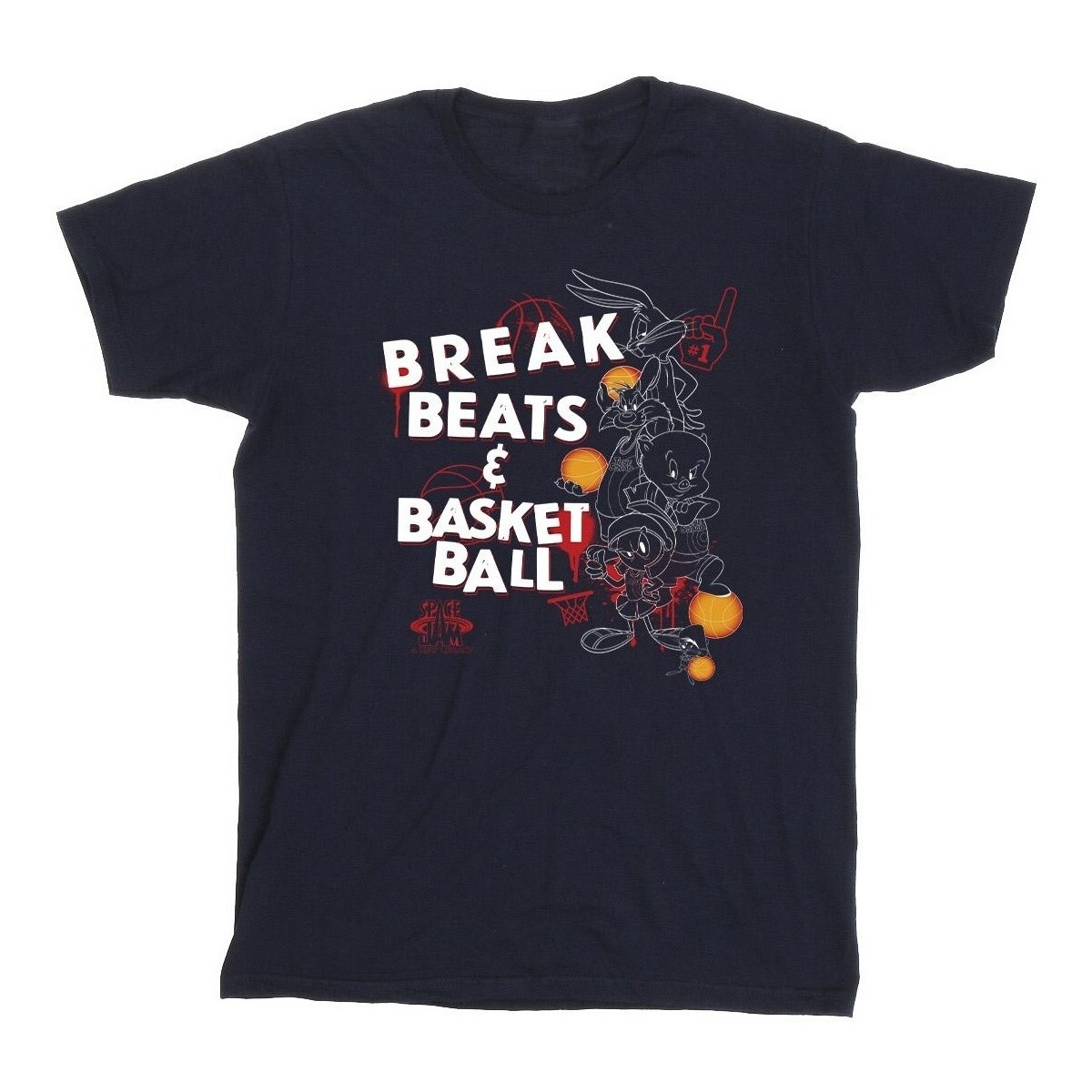 Abbigliamento Bambina T-shirts a maniche lunghe Space Jam: A New Legacy Break Beats & Basketball Blu