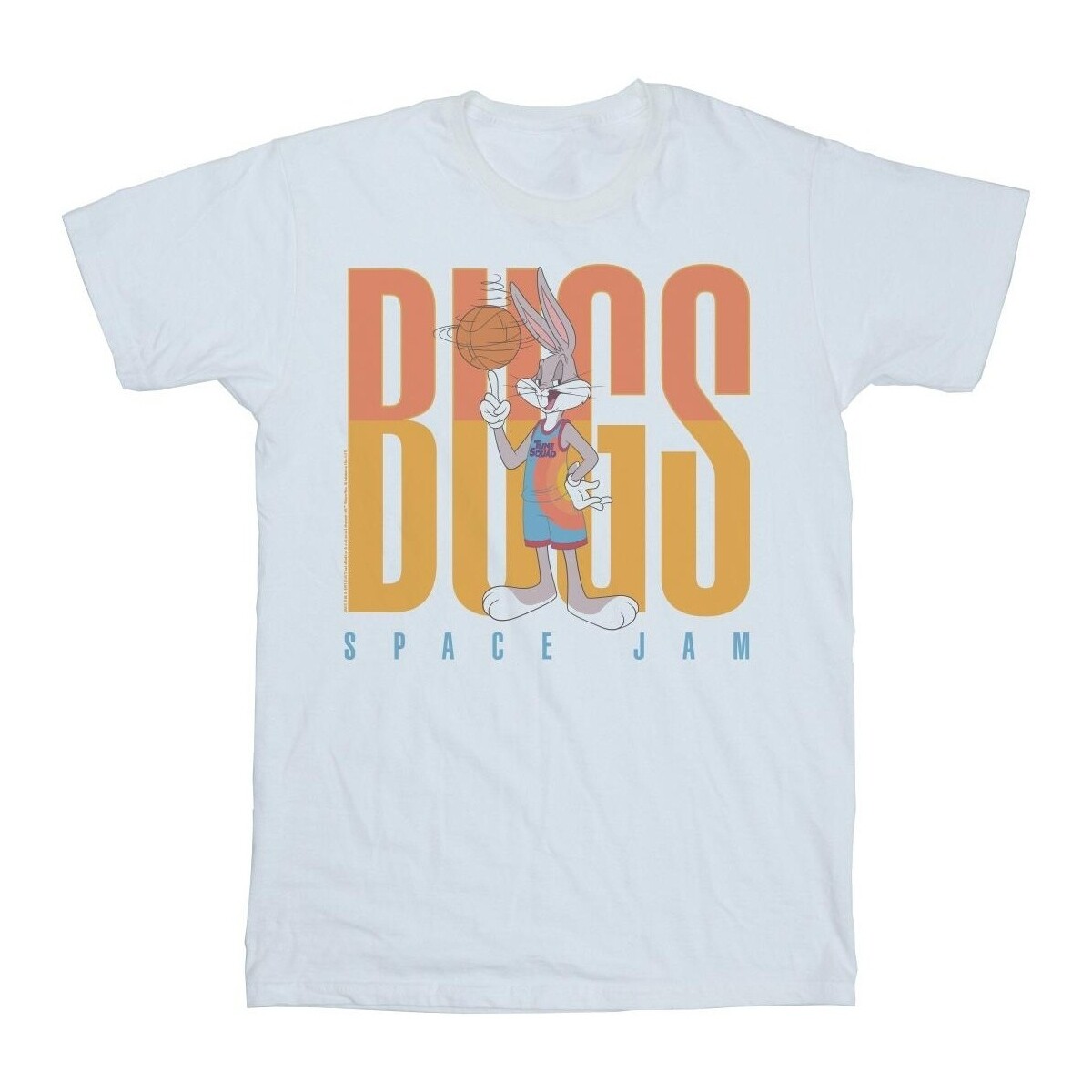 Abbigliamento Bambina T-shirts a maniche lunghe Space Jam: A New Legacy Bugs Bunny Basketball Spin Bianco