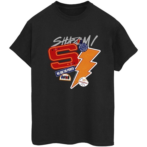 Abbigliamento Donna T-shirts a maniche lunghe Dc Comics Shazam Fury Of The Gods Sticker Spam Nero