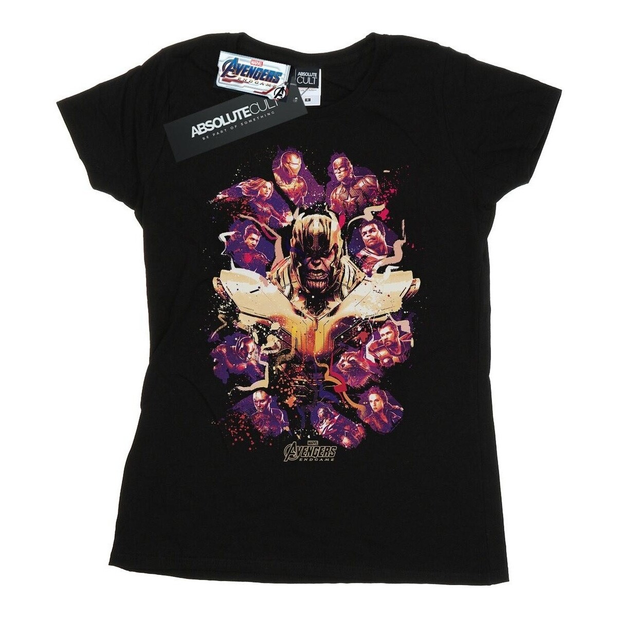 Abbigliamento Donna T-shirts a maniche lunghe Marvel Avengers Endgame Movie Splatter Nero