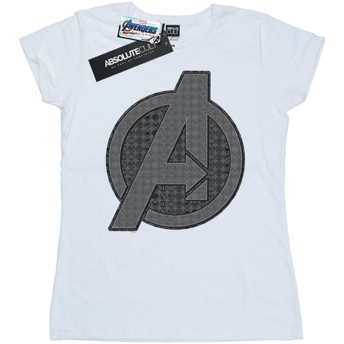 Abbigliamento Donna T-shirts a maniche lunghe Marvel Avengers Endgame Iconic Logo Bianco