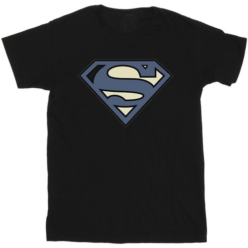 Abbigliamento Bambina T-shirts a maniche lunghe Dc Comics Superman Indigo Blue Logo Nero