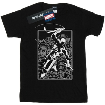 Abbigliamento Uomo T-shirts a maniche lunghe Marvel Daredevil Silhouette Nero
