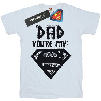 Abbigliamento Bambina T-shirts a maniche lunghe Dc Comics Superman Super Dad Bianco