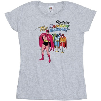 Abbigliamento Donna T-shirts a maniche lunghe Dc Comics Batman Comic Cover Rainbow Batman Grigio