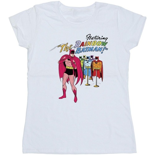 Abbigliamento Donna T-shirts a maniche lunghe Dc Comics Batman Comic Cover Rainbow Batman Bianco