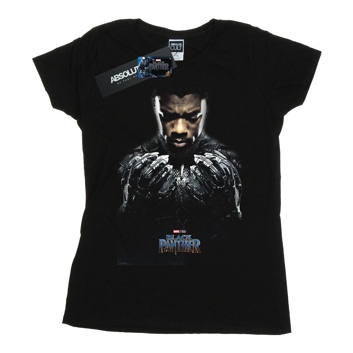 Abbigliamento Donna T-shirts a maniche lunghe Marvel Black Panther T'Challa Poster Nero