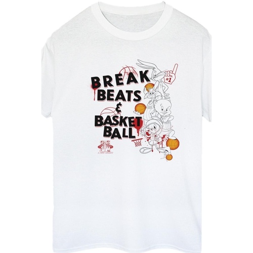 Abbigliamento Donna T-shirts a maniche lunghe Space Jam: A New Legacy Break Beats & Basketball Bianco