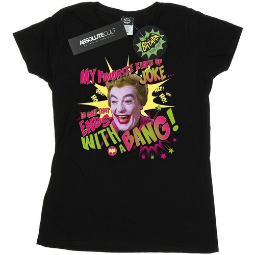 Abbigliamento Donna T-shirts a maniche lunghe Dc Comics Batman TV Series Joker Bang Nero