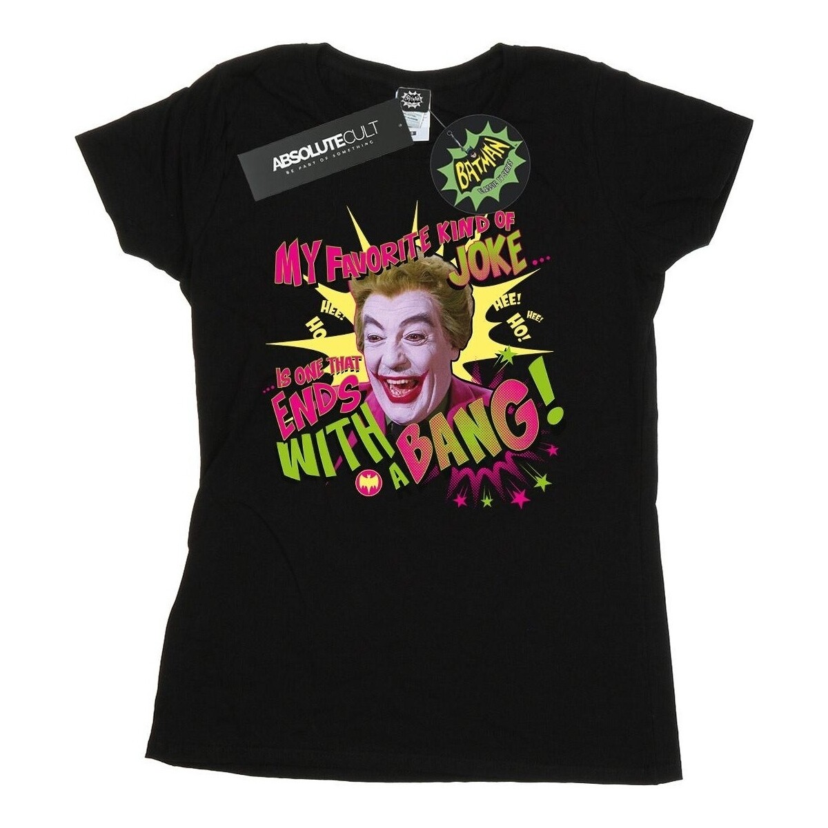 Abbigliamento Donna T-shirts a maniche lunghe Dc Comics Batman TV Series Joker Bang Nero