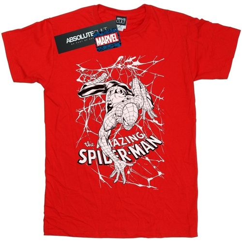 Abbigliamento Uomo T-shirts a maniche lunghe Marvel Spider-Man Web Crawler Rosso