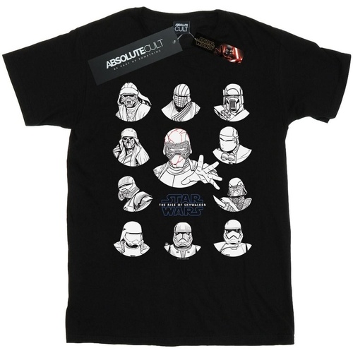 Abbigliamento Bambina T-shirts a maniche lunghe Star Wars: The Rise Of Skywalker First Order Character Line Up Mono Nero