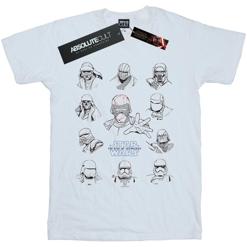Abbigliamento Bambina T-shirts a maniche lunghe Star Wars: The Rise Of Skywalker First Order Character Line Up Mono Bianco
