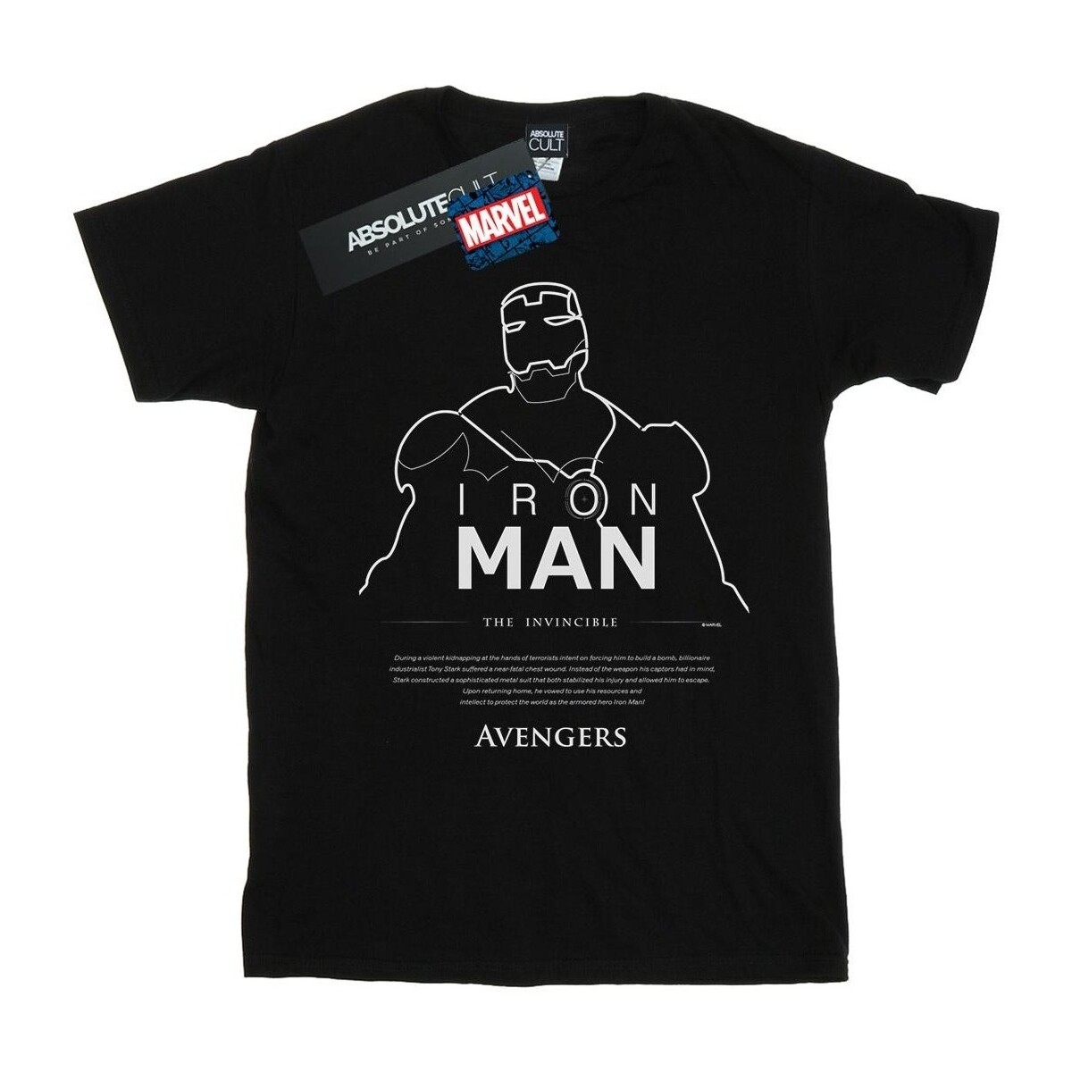 Abbigliamento Uomo T-shirts a maniche lunghe Marvel Iron Man Single Line Nero