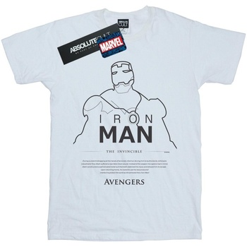 Abbigliamento Uomo T-shirts a maniche lunghe Marvel Iron Man Single Line Bianco