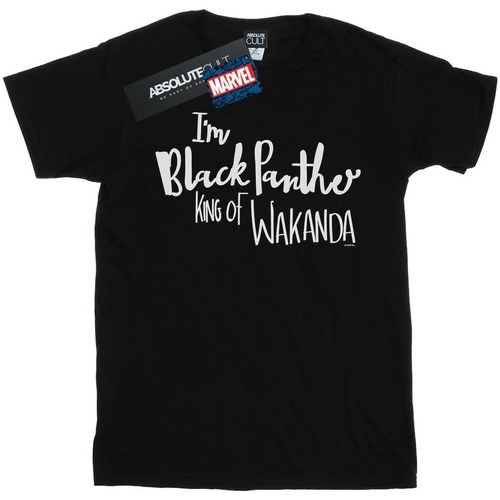 Abbigliamento Uomo T-shirts a maniche lunghe Marvel I Am Black Panther Nero