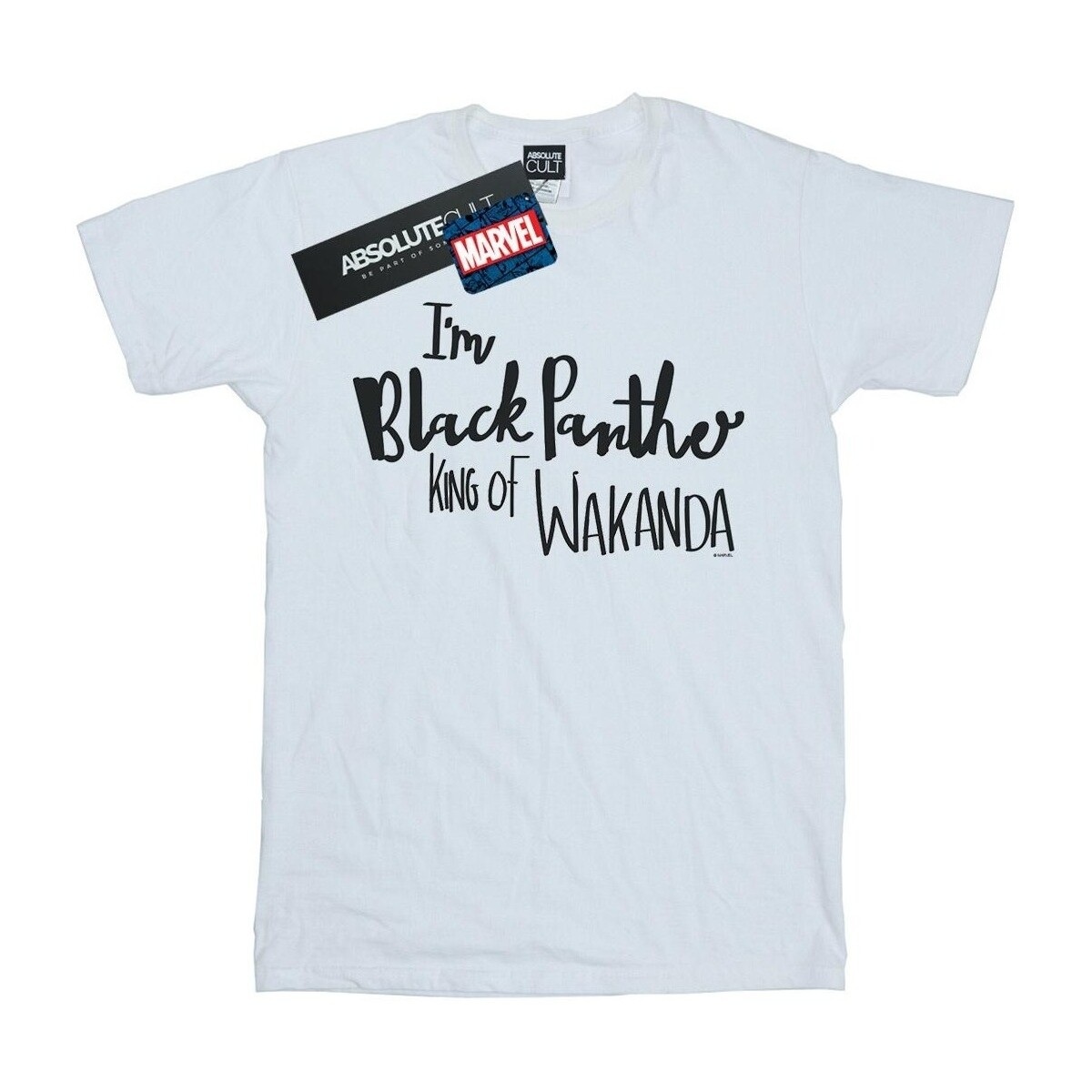 Abbigliamento Uomo T-shirts a maniche lunghe Marvel I Am Black Panther Bianco