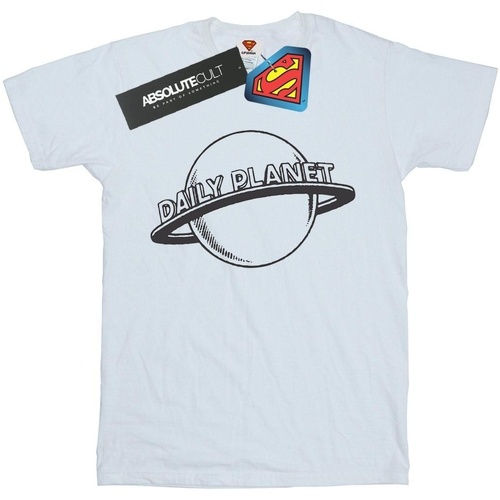 Abbigliamento Donna T-shirts a maniche lunghe Dc Comics Superman Daily Planet Bianco