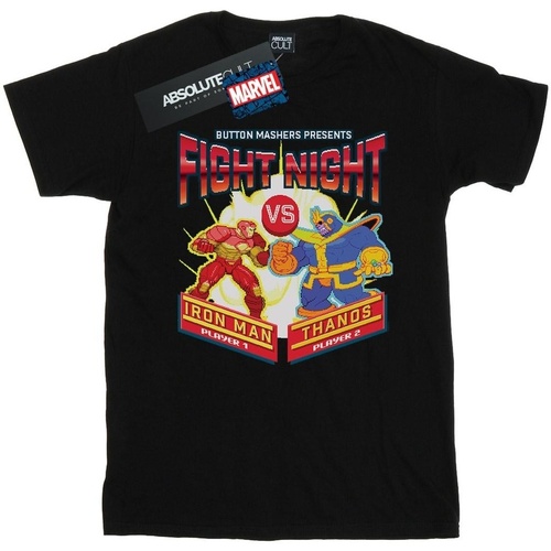 Abbigliamento Uomo T-shirts a maniche lunghe Marvel Fight Night Iron Man Vs Thanos Nero