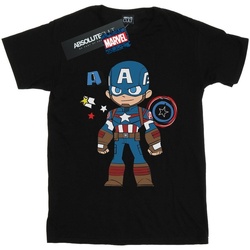 Abbigliamento Uomo T-shirts a maniche lunghe Marvel Captain America Sketch Nero