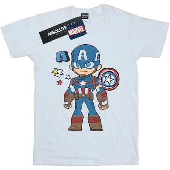 Abbigliamento Uomo T-shirts a maniche lunghe Marvel Captain America Sketch Bianco