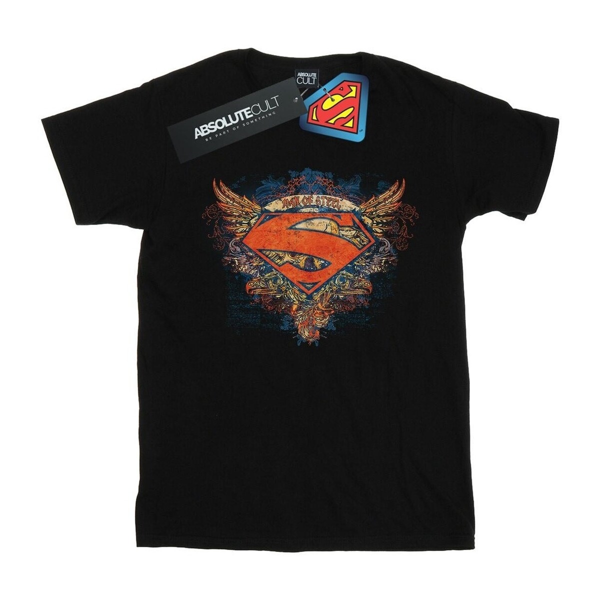 Abbigliamento Donna T-shirts a maniche lunghe Dc Comics Superman Wings Shield Nero