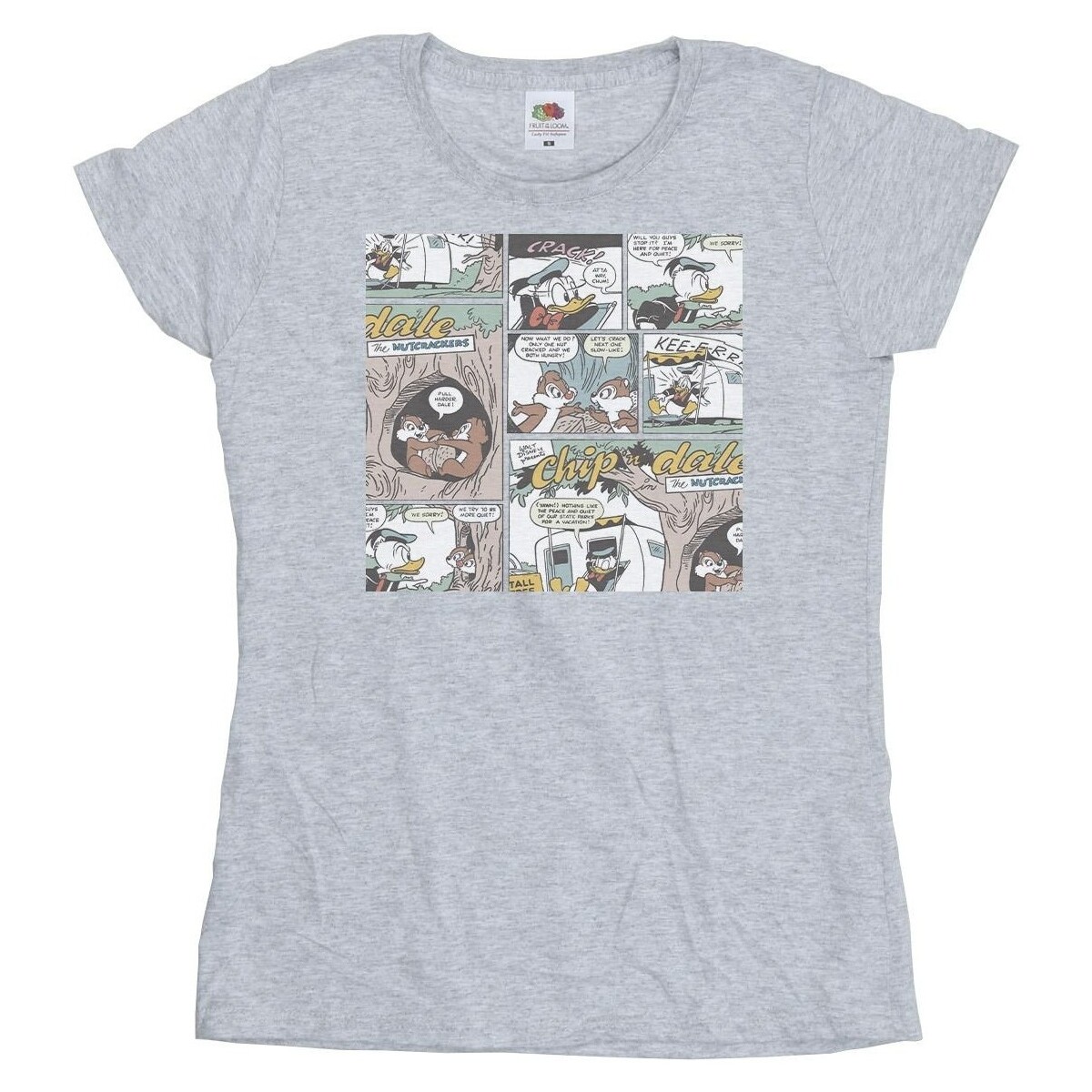 Abbigliamento Donna T-shirts a maniche lunghe Disney Chip 'n Dale Comic Grigio