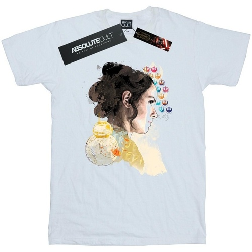Abbigliamento Bambina T-shirts a maniche lunghe Star Wars: The Rise Of Skywalker Rey Collage Bianco