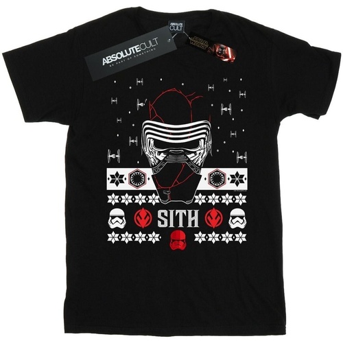 Abbigliamento Bambina T-shirts a maniche lunghe Disney The Rise Of Skywalker Christmas Sith Nero
