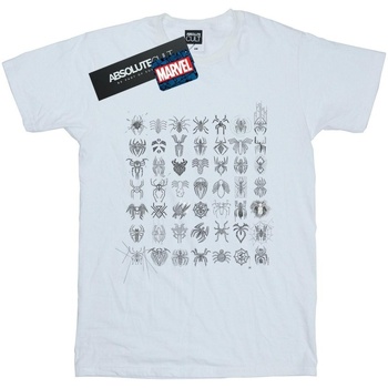 Abbigliamento Uomo T-shirts a maniche lunghe Marvel Spider-Man Spidey Symbols Sketched Bianco