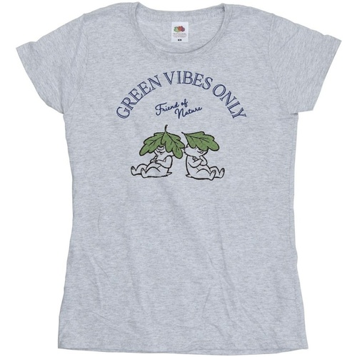 Abbigliamento Donna T-shirts a maniche lunghe Disney Chip 'n Dale Green Vibes Only Grigio