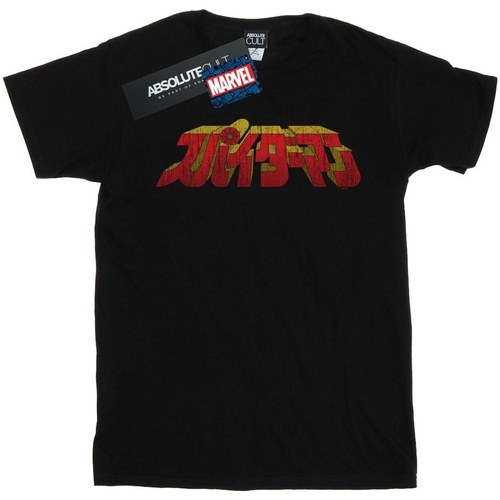 Abbigliamento Uomo T-shirts a maniche lunghe Marvel Spider-Man Japanese Logo Nero