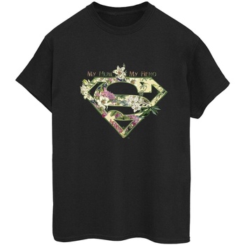 Abbigliamento Donna T-shirts a maniche lunghe Dc Comics Superman My Mum My Hero Nero