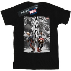 Abbigliamento Uomo T-shirts a maniche lunghe Marvel Falcon And Captain America Split Nero