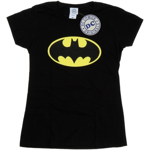 Abbigliamento Donna T-shirts a maniche lunghe Dc Comics Batman Logo Nero