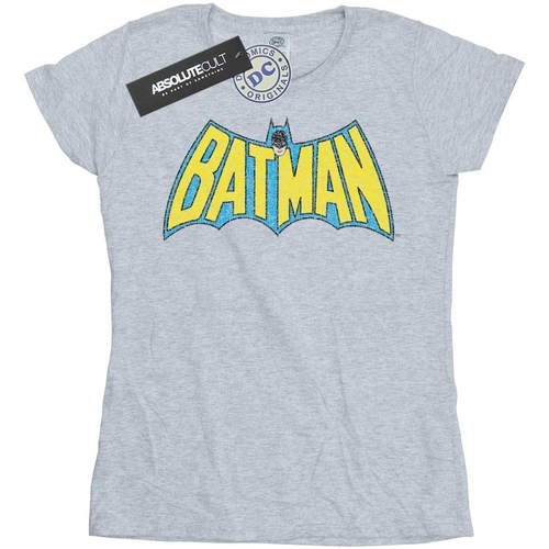 Abbigliamento Donna T-shirts a maniche lunghe Dc Comics Batman Crackle Logo Grigio