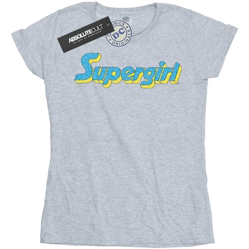 Abbigliamento Donna T-shirts a maniche lunghe Dc Comics Supergirl Crackle Logo Grigio
