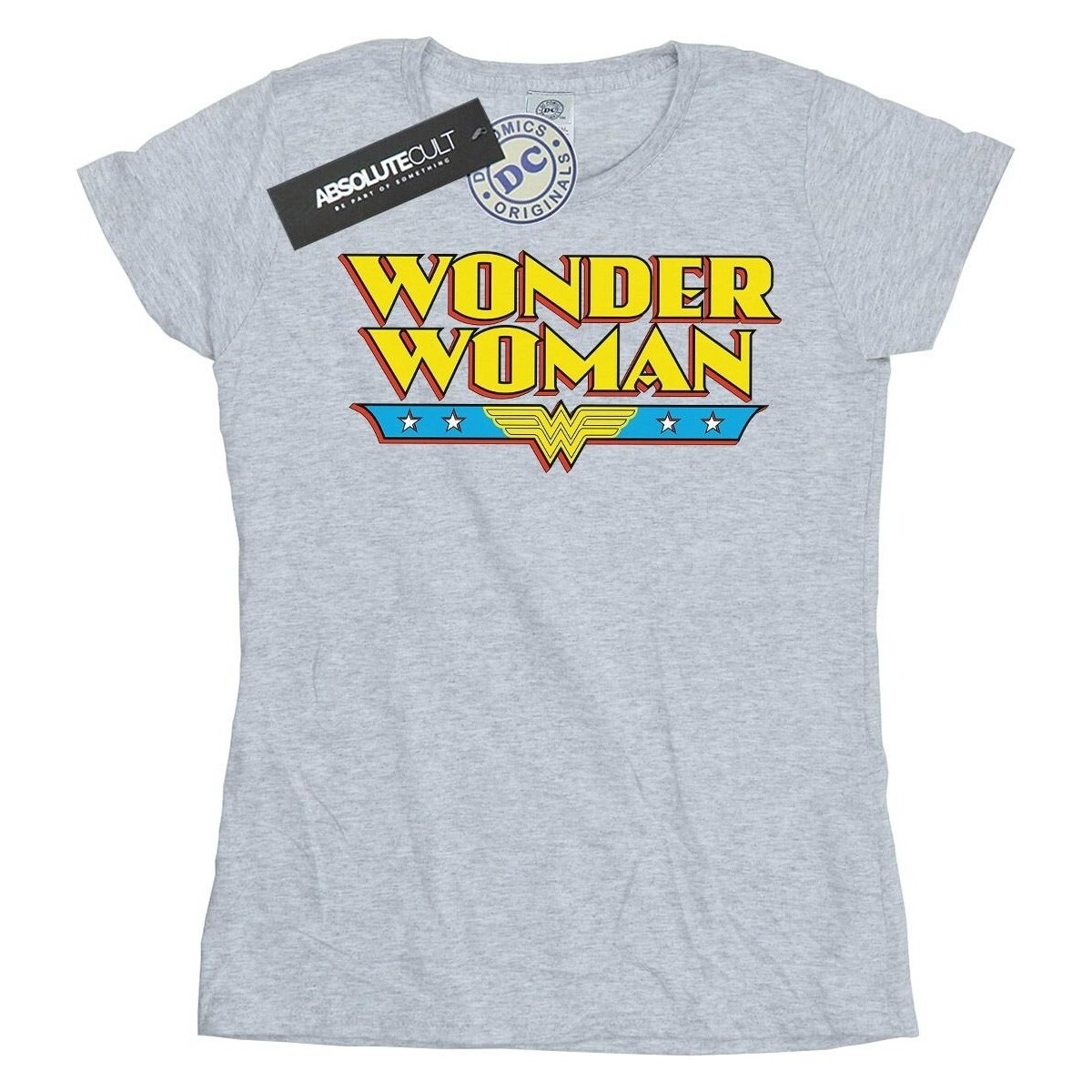 Abbigliamento Donna T-shirts a maniche lunghe Dc Comics Wonder Woman Text Logo Grigio
