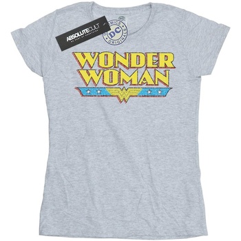 Abbigliamento Donna T-shirts a maniche lunghe Dc Comics Wonder Woman Crackle Logo Grigio