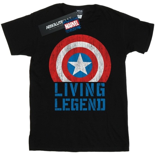 Abbigliamento Uomo T-shirts a maniche lunghe Marvel Captain America Living Legend Nero