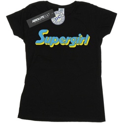 Abbigliamento Donna T-shirts a maniche lunghe Dc Comics Supergirl Text Logo Nero