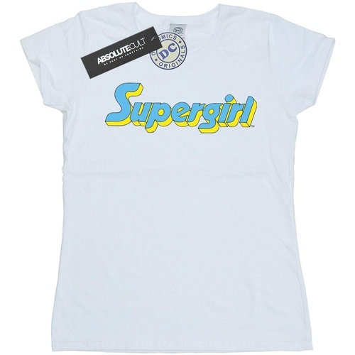 Abbigliamento Donna T-shirts a maniche lunghe Dc Comics Supergirl Text Logo Bianco