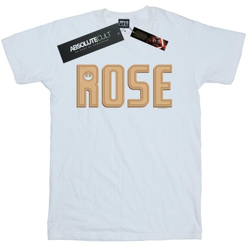 Abbigliamento Bambino T-shirt maniche corte Disney The Rise Of Skywalker Rose Text Logo Bianco