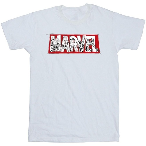 Abbigliamento Uomo T-shirts a maniche lunghe Marvel Avengers Infill Bianco