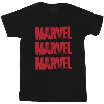 Abbigliamento Uomo T-shirts a maniche lunghe Marvel Red Spray Logos Nero