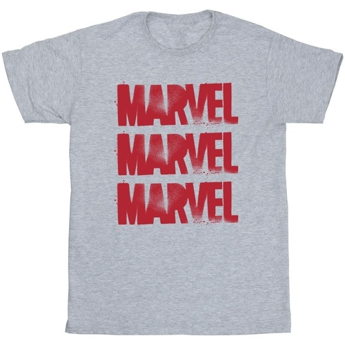 Abbigliamento Uomo T-shirts a maniche lunghe Marvel Red Spray Logos Grigio