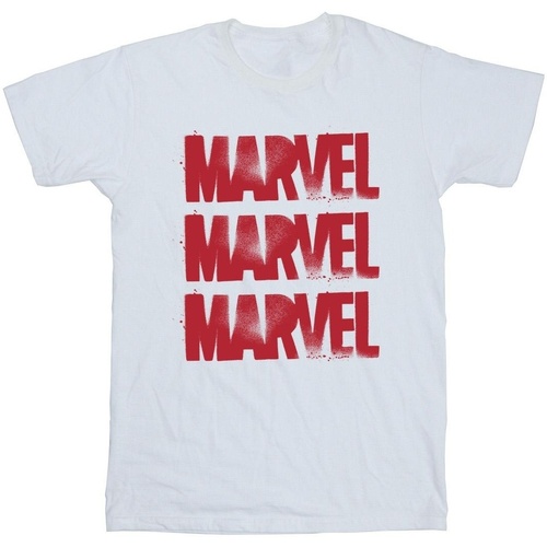 Abbigliamento Uomo T-shirts a maniche lunghe Marvel Red Spray Logos Bianco