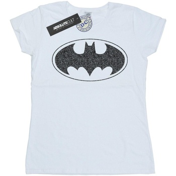Abbigliamento Donna T-shirts a maniche lunghe Dc Comics Batman One Colour Logo Bianco