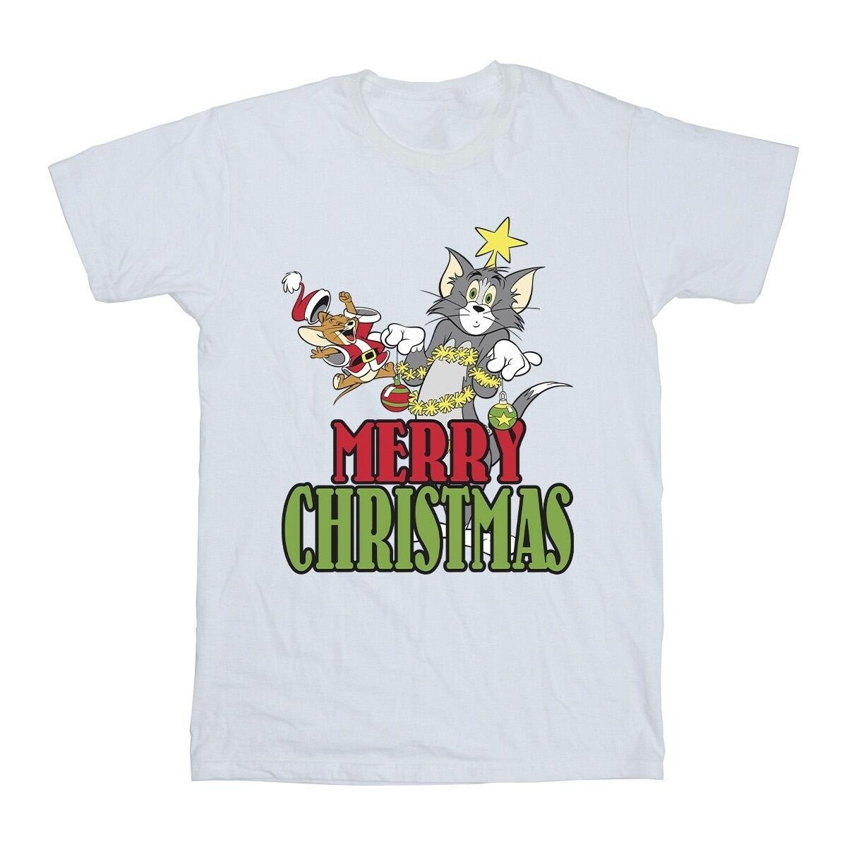 Abbigliamento Bambino T-shirt maniche corte Dessins Animés Merry Christmas Baubles Bianco