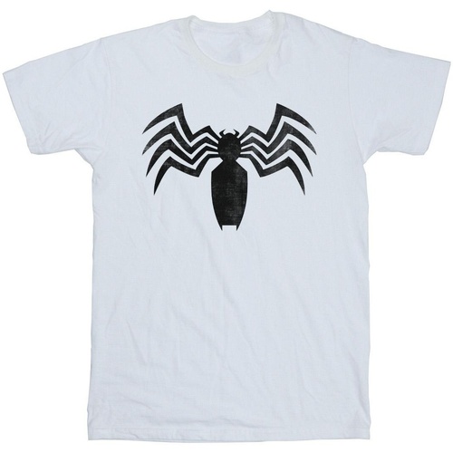Abbigliamento Uomo T-shirts a maniche lunghe Marvel Venom Spider Logo Emblem Bianco